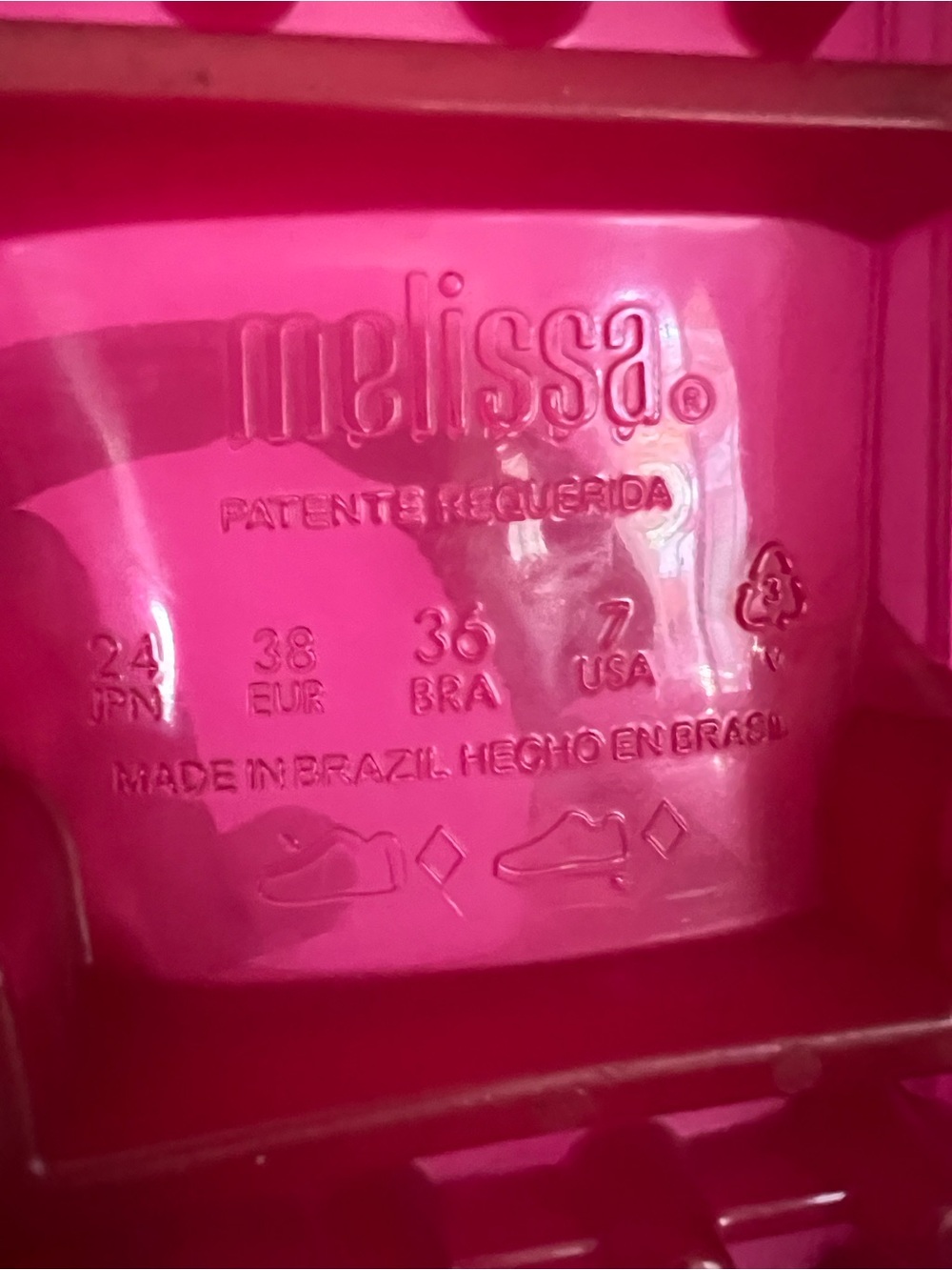 Melissa Papete Jelly Sandals Pink US 7 EU 38 - Picture 9 of 13